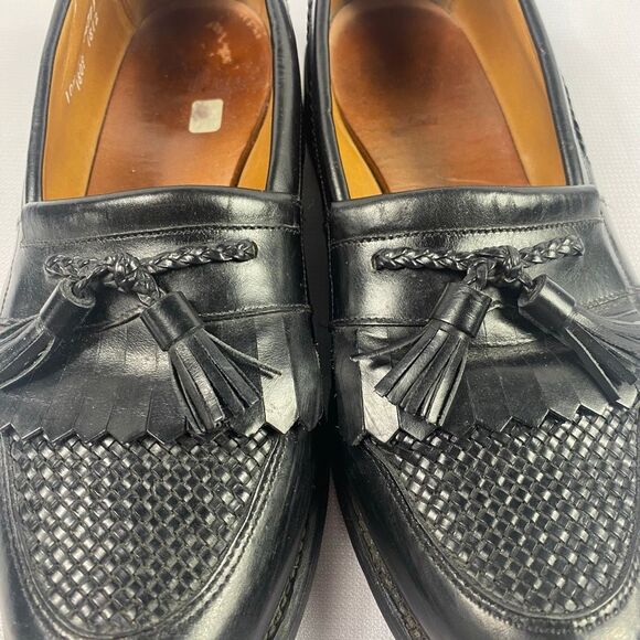 Allen Edmonds Cody Tassel Loafers Black Woven Leather Men 10.5B Narrow main image 4
